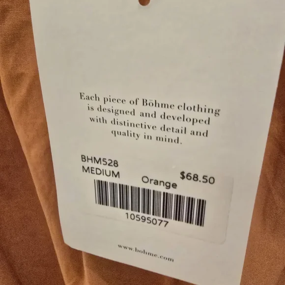 bohme Rust Orange Tiered Puff-Sleeve Cotton Maxi Dress - Picture 5 of 5